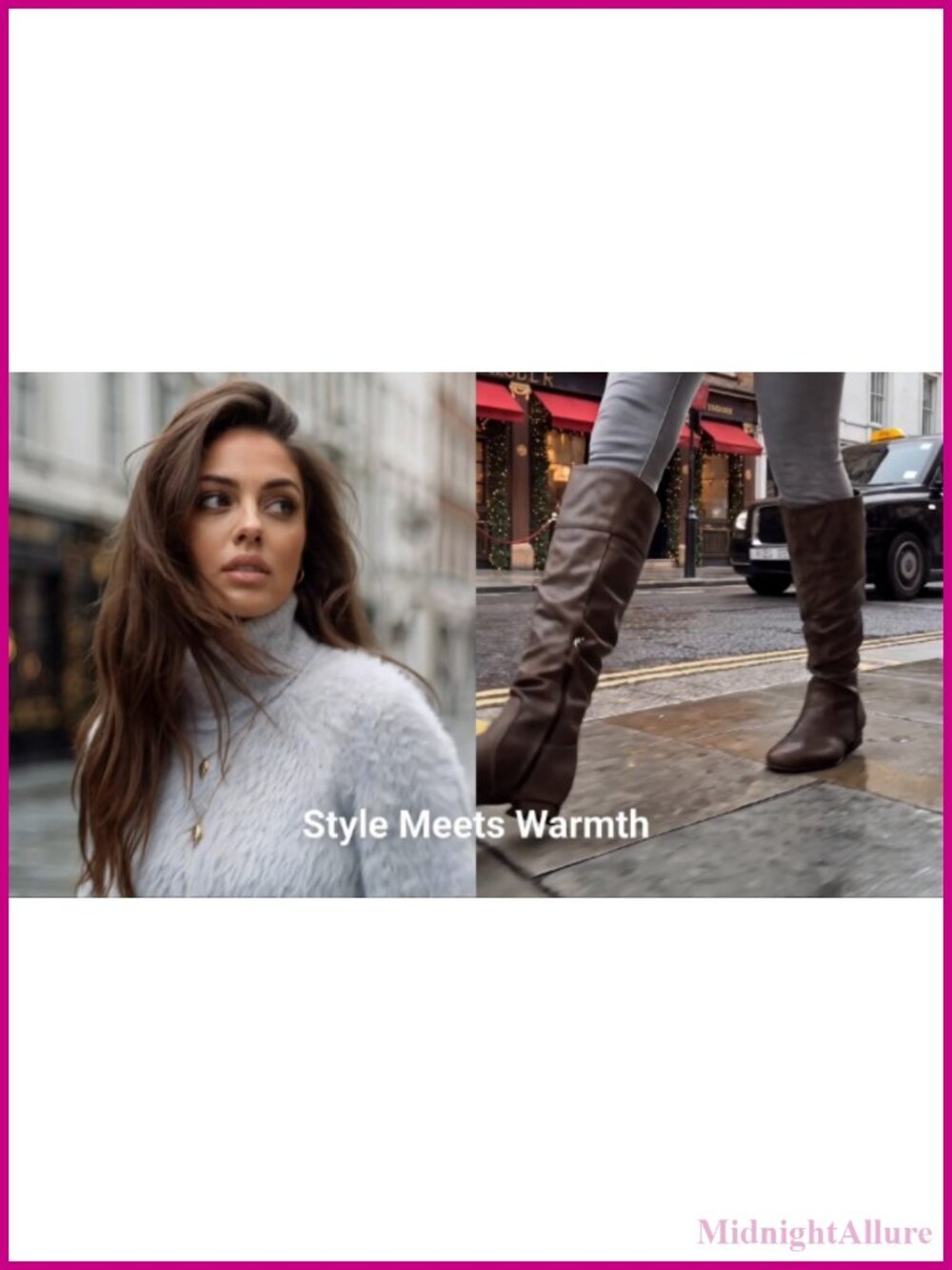 Women's Knee High Slouchy Boots Faux Suede Faux Fur Lined Winter - Picture 6 of 6